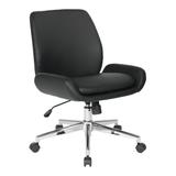 Office Chair with Faux Leather and Chrome Finish Base