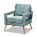 Leland Glam and Luxe Velvet Fabric and Gold Finished Armchair