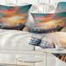 Designart 'Fascinating Sky and Wooden Bridge' Pier Seascape Throw Pillow