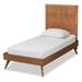 Noela Mid-Century Modern Walnut Finished Wood Twin Size Platform Bed