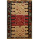 Geometric Kilim Shiraz Persian Tribal Area Rug Hand-woven Wool Carpet - 2'0" x 2'10"