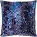 Cyber Black & Emerald Crushed Velvet Throw Pillow Cover (18" x 18")