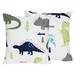 Sweet Jojo Designs Blue and Green Mod Dinosaur Collection Microfiber 18-inch Accent Throw Pillows (Set of 2)