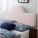 Livingston Arched Pink Velvet Upholstered King/California King Size Headboard