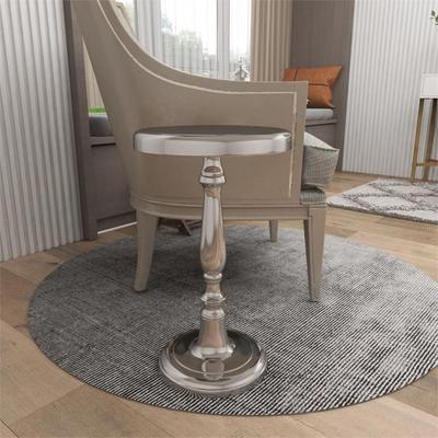 Petite Treasure Silver Round Accent Table