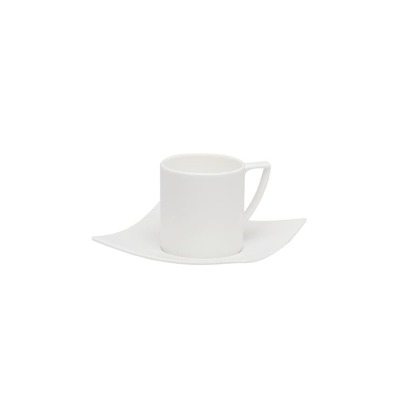 Red Vanilla Extreme White Coffee Cup and Saucer - Set of 6