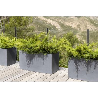 Pottery Pots Jort M Fiberstone Indoor Outdoor Modern Rectangle Planter, 20 Inch Tall - 20"x40"x16"