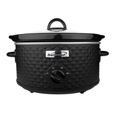 Brentwood 3.5 Quart Diamond Pattern Slow Cooker in Black