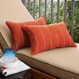 Caldwell II Orange Dotted Stripes Indoor/ Outdoor 13 x 20-inch Corded Pillow Set