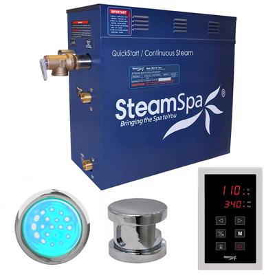 SteamSpa Indulgence 6kw Touch Pad Steam Generator Package in Chrome - Blue