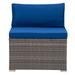 CorLiving Parksville Patio Sectional Middle Chair. Grey/Blue