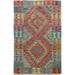 Shahbanu Rugs Colorful Reversible Flat weave Afghan Kilim Pure Wool Hand Woven Oriental Rug (2'7" x 4'1") - 2'7" x 4'1"