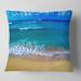 Designart 'Floating Blue Waves Beach' Seashore Throw Pillow