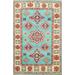 Traditional Geometric Oriental Kazak Area Rug Wool Hand-knotted Carpet - 3'4" x 4'8"