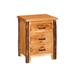 Hickory Log Wavy Edge 3 Drawer Nightstand