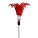Exhart Solar Plastic Lily Garden Stake in Red, 4 by 35 Inches