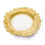 Alice Pazkus 13" Gold Flower Shaped Charger
