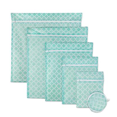 DII Aqua Lattice Set D Mesh Laundry Bag (Set of 6)