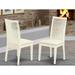 East West Furniture Ipswich Dining Chairs - Linen Fabric Upholstered Wood Chairs, Set of 2, Linen White - IPC-LWH-C