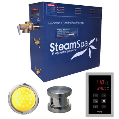 SteamSpa Indulgence 6 KW QuickStart Steam Bath Generator Package in Brushed Nickel