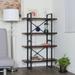 4-Tier Industrial Open Wider Etagere Bookcase Metal Frame Wood Shelves for living room - 35.4" x 12.5" x 56.7"