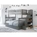 Woodland Staircase Bunk Bed with 2 Drawers in Grey