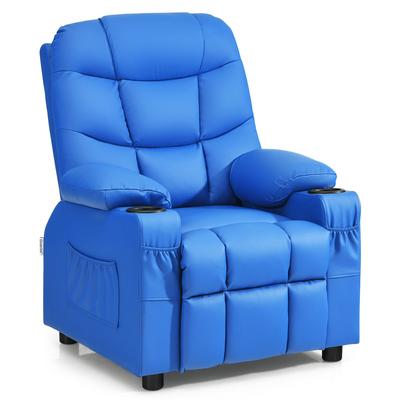 Kids Recliner Chair PU Leather with Cup Holder