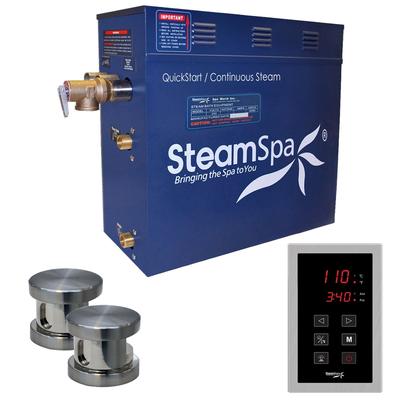SteamSpa Oasis 10.5 KW QuickStart Steam Bath Generator Package in Brushed Nickel