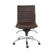 HomeRoots 26.38" X 25.99" X 38.19" Low Back Office Chair without Armrests in Brown with Chromed Steel Base