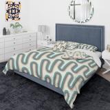 Designart 'Retro Geometrical Abstract Minimal Pattern IV' Mid-Century Modern Duvet Cover Comforter Set