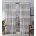 Porch & Den Ocean Stripe Sheer Curtain Panel Pair with Rod Pocket