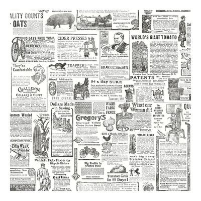 Underwood Black Vintage Newspaper Wallpaper - 20.5 x 396 x 0.025