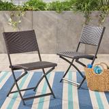 El Paso Outdoor Brown Wicker Folding Chair (Set of 2) by Christopher Knight Home