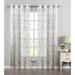 Wavy Leaves Embroidered Sheer Window Curtain (Single Panel)