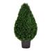 Vickerman 36" Artificial Cedar Teardrop Shaped Bush, Plastic Pot.