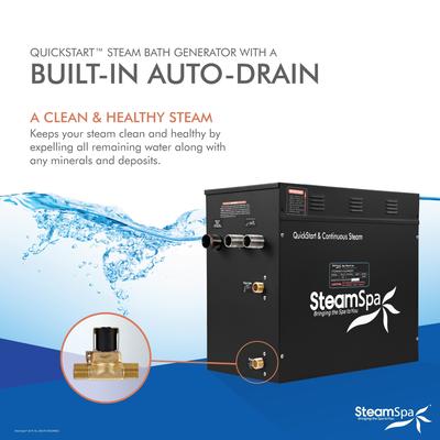 Black Series Wifi and Bluetooth 10.5kW Steam Bath Generator Package