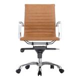 Aurelle Home Modern Ribbed Leather Low Back Office Swivel Chair