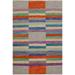 Kilim Schindle Grey/Purple Hand-Woven Wool Rug- 6'9 x 10'0 - 6'9" x 10'0"