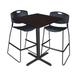 Cain 36-inch Square Cafe Table with 2 Black Zeng Stack Stools