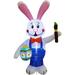 Fraser Hill Farm 4-Ft. Tall Bunny Rabbit Painting an Easter Egg, Outdoor/Indoor Blow Up Spring Inflatable with Lights - 4 ft.