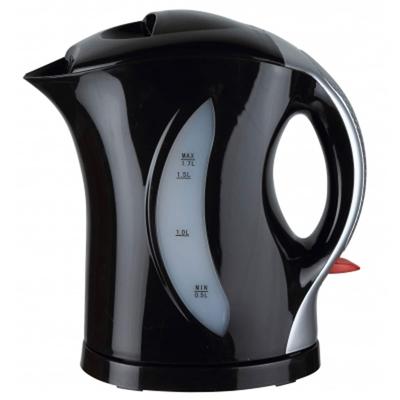 Brentwood 1.7 LITER CORDLESS PLASTIC TEA KETTLE BLACK SILVER HANDLE