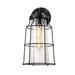 EVOLV Fusion Zuma 1-Light Matte Black Outdoor Wall Sconce with Seeded Glass