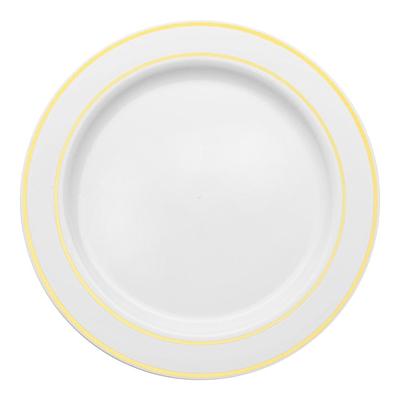 Shiny Round Edge Rim Disposable Plastic Plate Packs - Party Supplies