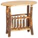 Hickory Log Oval Magazine End Table