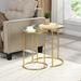 FirsTime & Co. Stark Gold Nesting End Table 2-Piece Set, American Crafted, Gold, Metal, 18 x 18 x 21 in