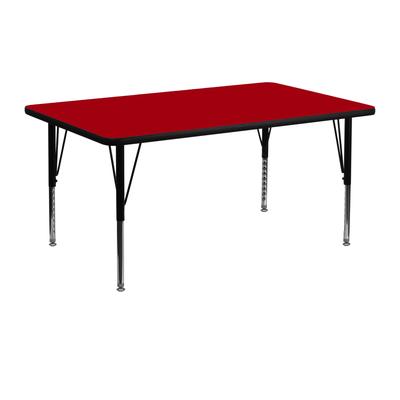 24''W x 48''L Thermal Laminate Activity Table - Adjustable Short Legs - 48"D x 24"W x 16.125" - 25.125"H