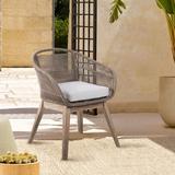 Tutti Frutti Eucalyptus Wood and Rope Outdoor Patio Dining Chair with Cushion - Gray