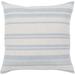 Surya Lawson Blue & White Striped Feather Down Throw Pillow (18" x 18")