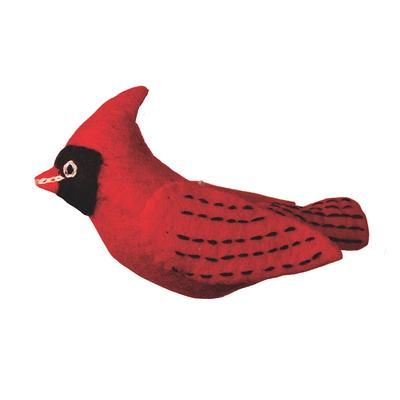 Handmade Wild Woolies Felt Red Cardinal Bird Garden Ornament (Nepal)