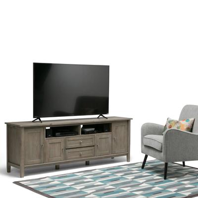 WYNDENHALL Norfolk SOLID WOOD 72 inch Wide TV Media Stand For TVs up to 80 inches - 72'' W x 17.5'' D x 26'' H